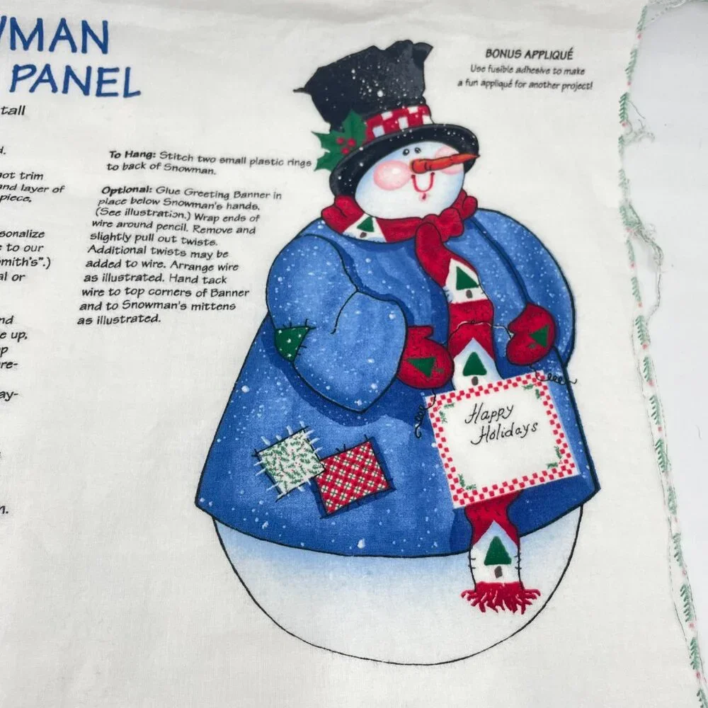 Daisy‎ Kingdom Christmas Door Panel Cut and Sew Snowman Top Hat Wall Hanging Art